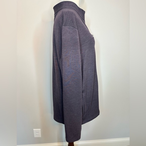 Sz L Travis Mathew You Told My WiFi fleece full zip jacket heathered dark plum - Picture 4 of 10